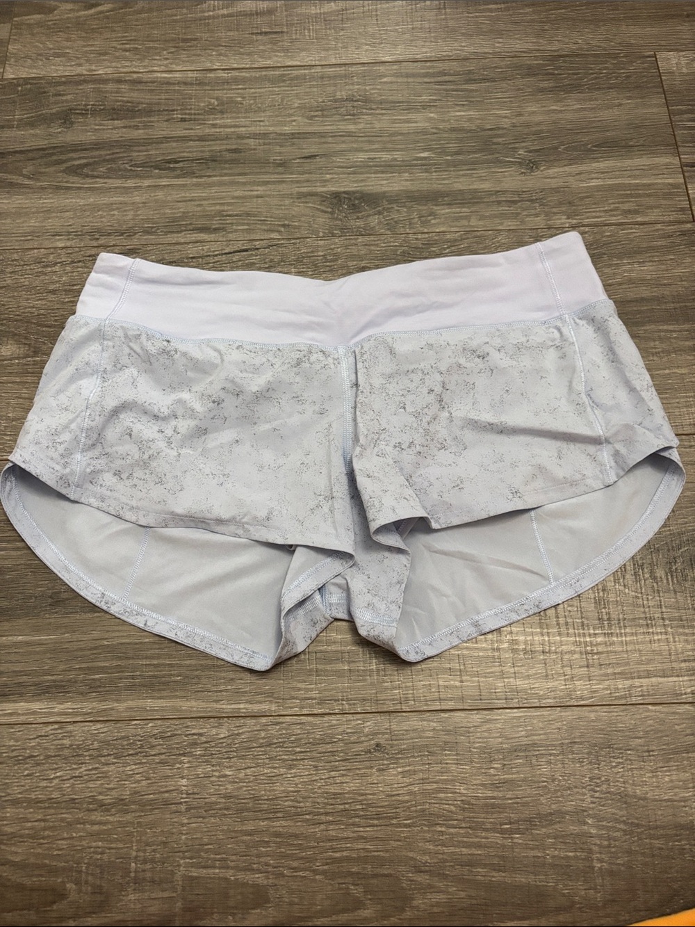 lululemon athletica Light Gray Marble-Print speed up Shorts